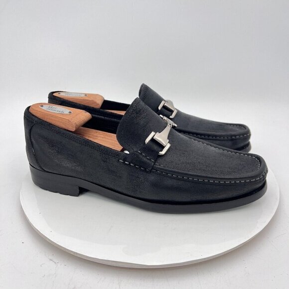 Allen Edmonds Fiesole Men Size 9.5D Waxed Suede Horse Bit Loafer Dress Shoes - Picture 4 of 15